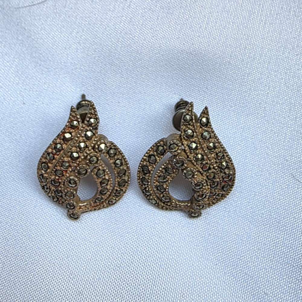 Sterling Silver Marcasite Earrings